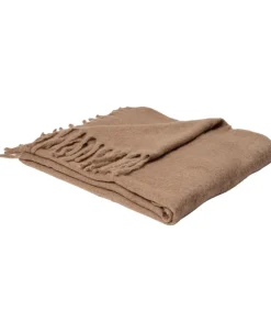 Plaider<Magasin du Nord Collection Fluffy plaid, plain Lysebrun