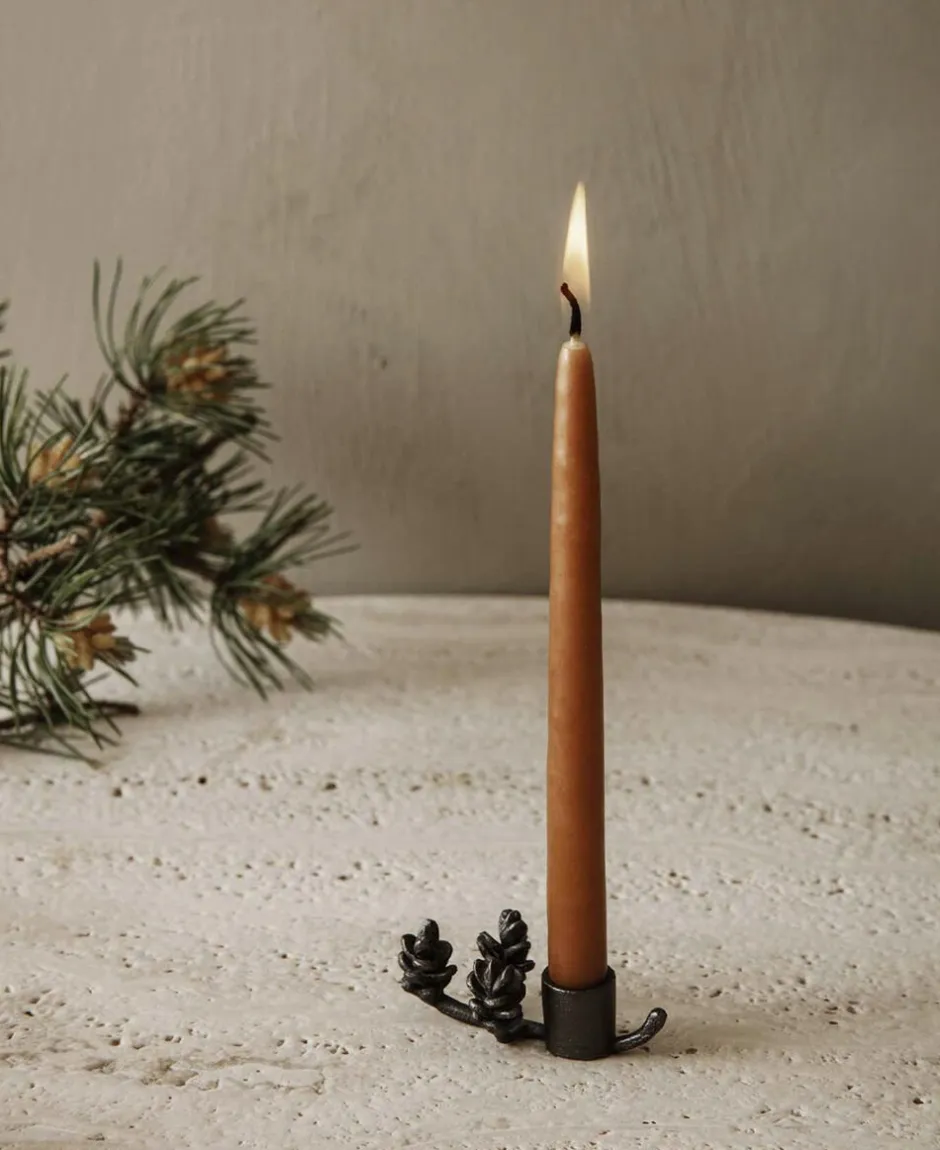 Lys & Lysestager<Ferm Living Forest Candle Holder - Black Brass