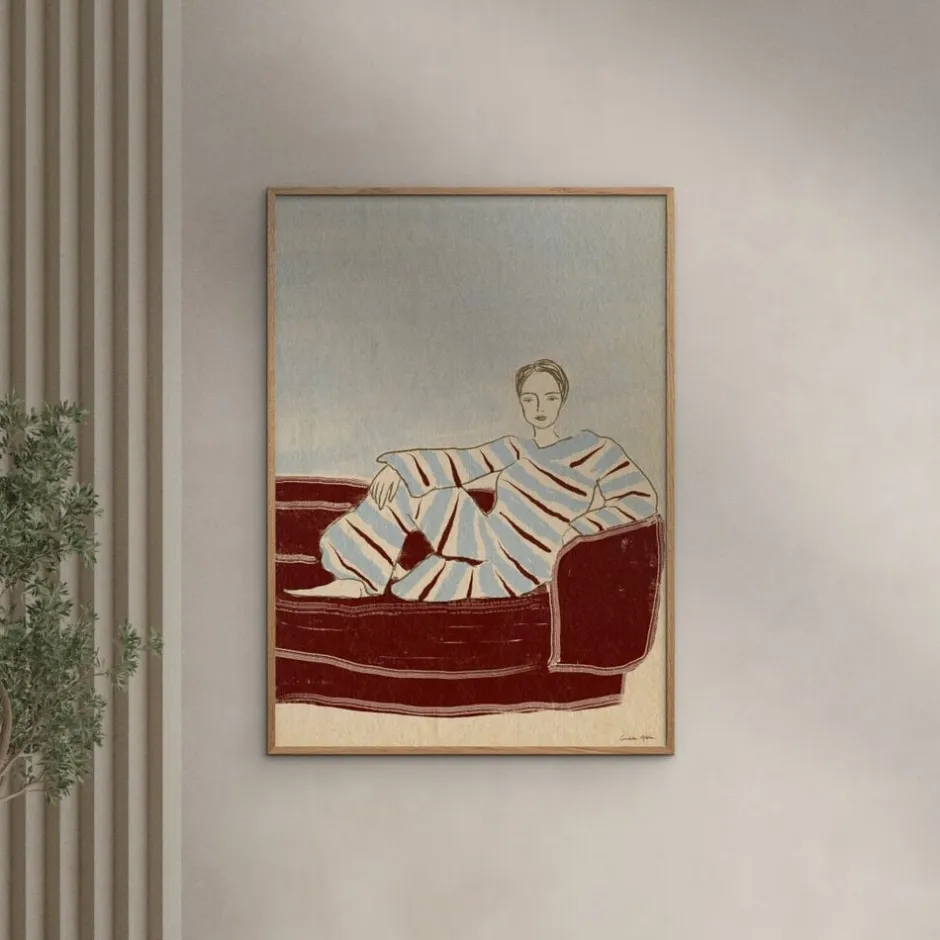 Plakater & Rammer<Poster & Frame Form Faktory - Sofa Burgundy Flerfarvet