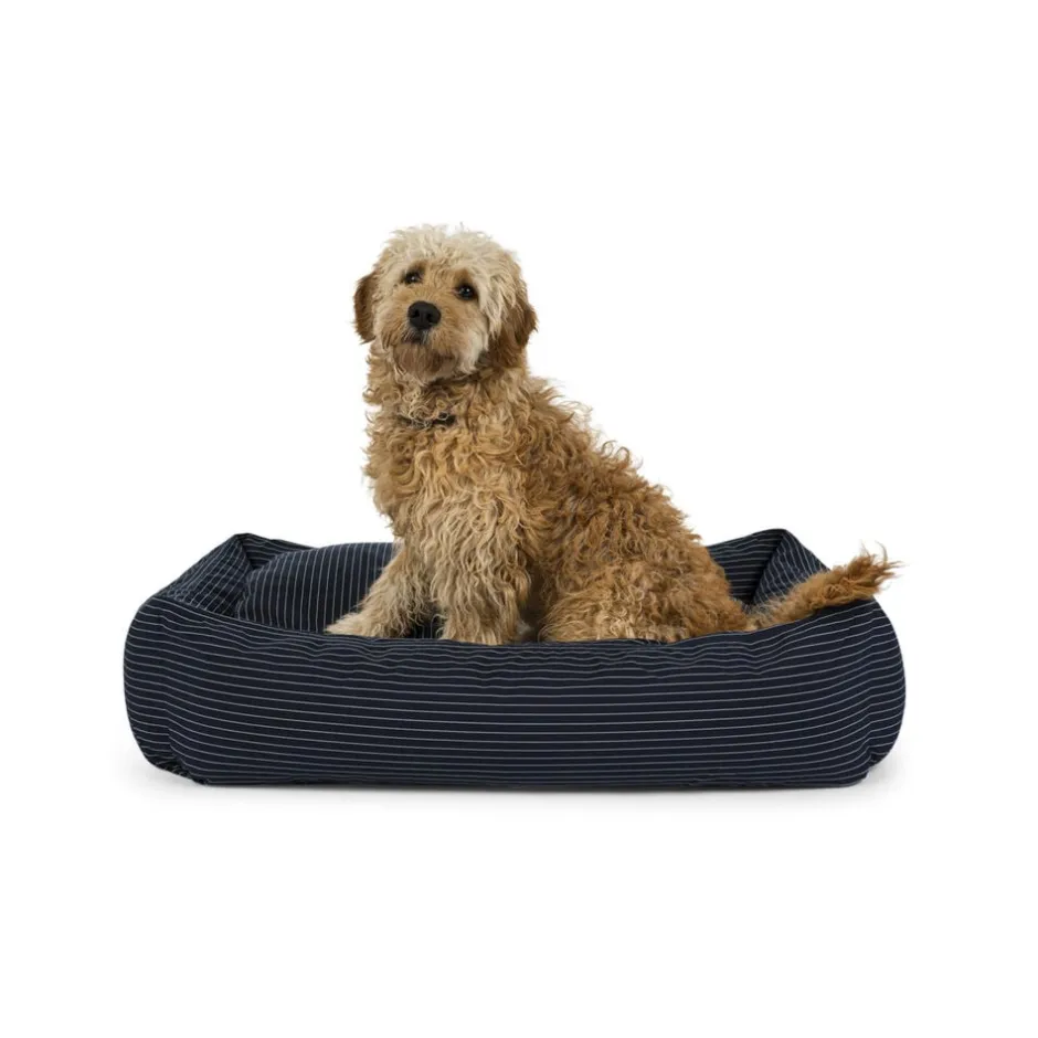 Puder|Til Boligens Kæledyr<Fossflakes Hundeseng Blue pinstripe