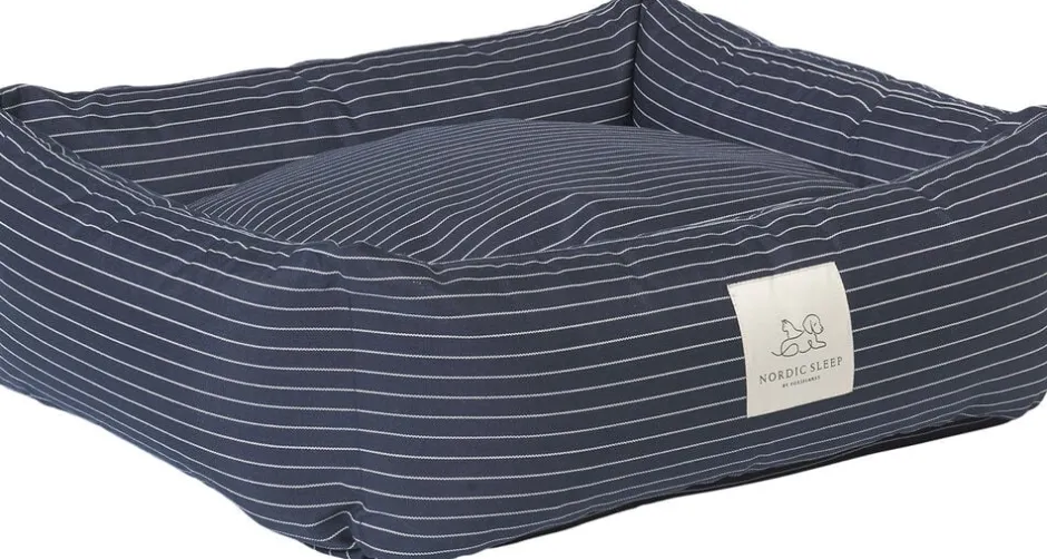 Til Boligens Kæledyr<Fossflakes Hundeseng Navy Pinstripe