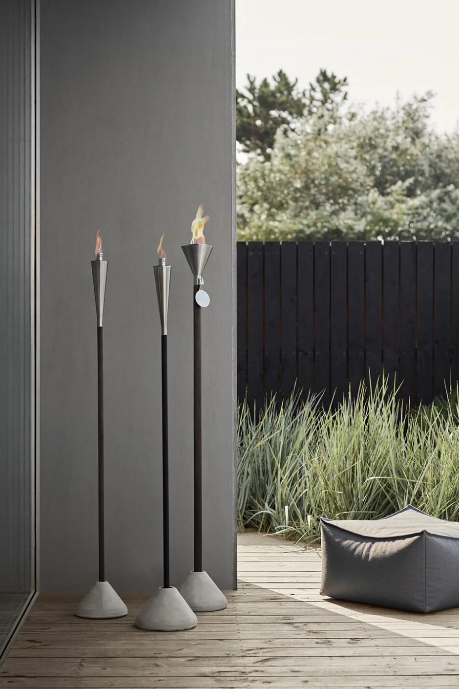 Trådløse Lamper<Blomus Garden Torch with wooden pole -ORCHOS- matt