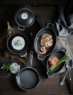 Gryder & Pander<Pillivuyt Gourmet Garonne 0,3 liter mini pande med 2 greb oval, støbejern