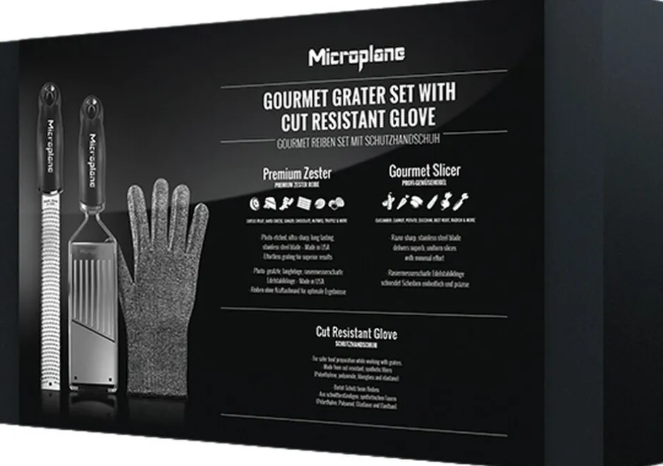 Køkkenartikler<Microplane Gavesæt - Premium Zester + Gourmet Slicer + Skæreresistent