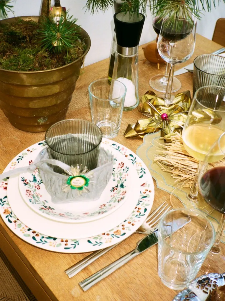 Julestel<Rosendahl GC Cottage Tallerken Ø27 cm hvid m. deko