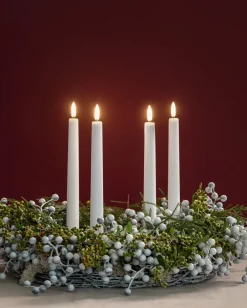 Lys & Lysestager|Elektriske Julelys<Uyuni Giftbox w. spike, remote, LED taper candle, Nordic White, sm
