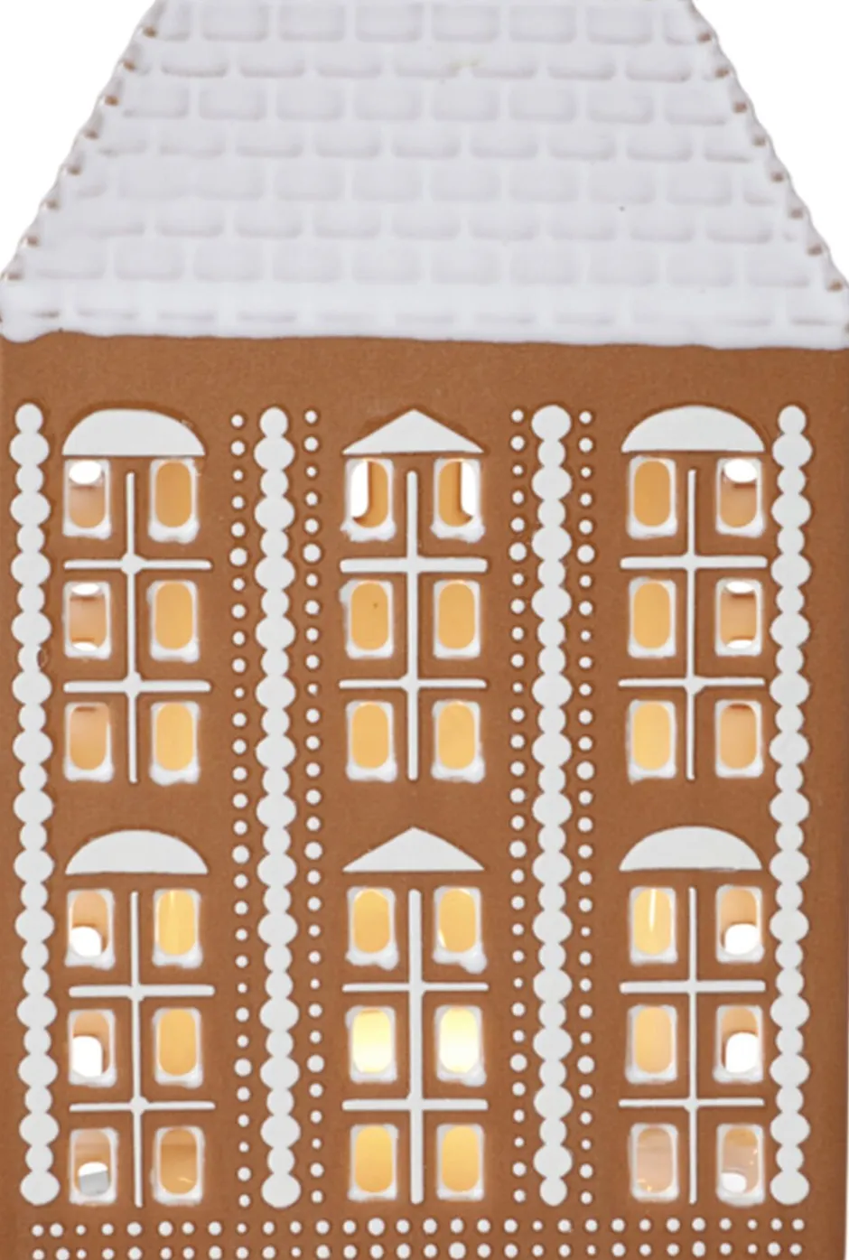 Julepynt<Kähler Gingerbread Lyshus stor brun