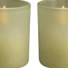 Lys & Lysestager<Uyuni Glass Candle, Light green leaf, 2-pack, 6x7 cm