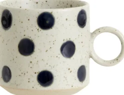 Kopper & Krus<Nordal GRAINY dot cup w. handle, sand/dark blue