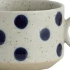 Kopper & Krus<Nordal GRAINY tea cup w. handle, sand/dark blue