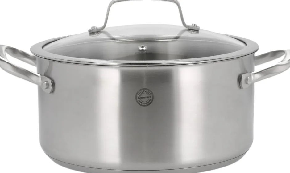 Gryder & Pander<Pillivuyt Gourmet Gryde med glaslåg Roya 5,2 liter 24 cm Rustfrit stål