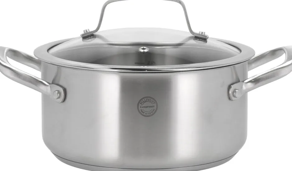 Gryder & Pander<Pillivuyt Gourmet Gryde med glaslåg Roya 3 liter 20 cm Rustfrit stål