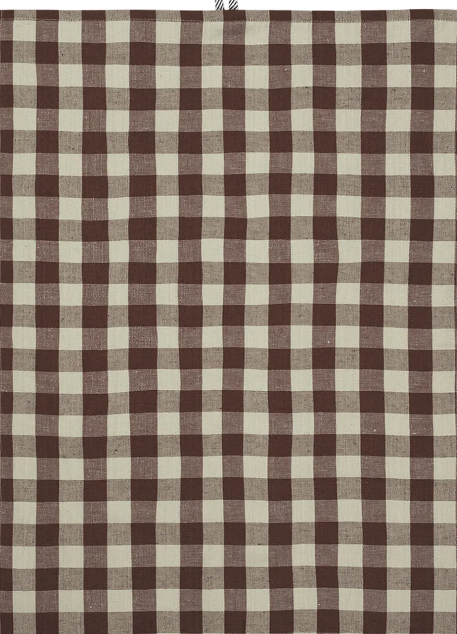 Tekstiler Til Køkkenet<Ferm Living Hale Tea Towel - Cinnamon/Grey Green