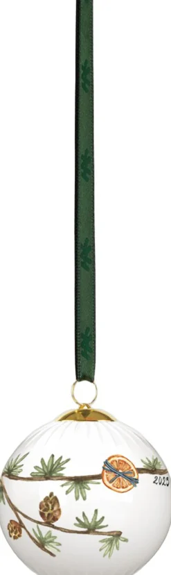 Juletræspynt<Kähler Hammershøi Christmas Kugle 2025 Ø6 cm hvid m. deko