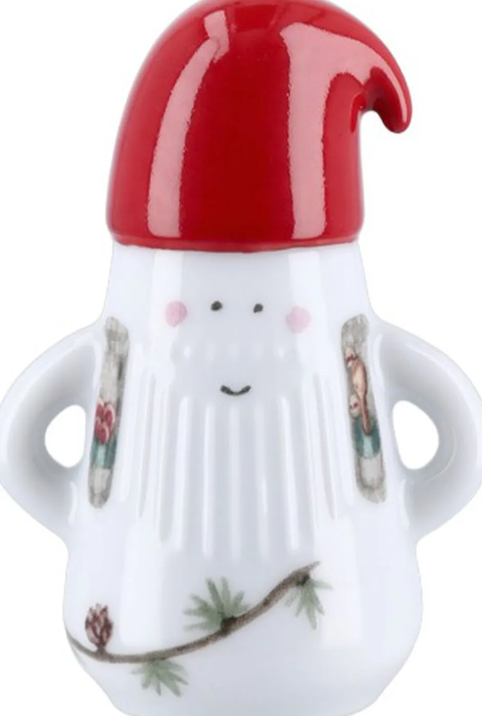 Julepynt<Kähler Hammershøi Christmas Nissefar Ø6 cm hvid m. deko