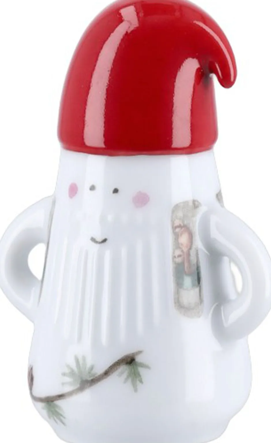 Julepynt<Kähler Hammershøi Christmas Nissefar Ø6 cm hvid m. deko