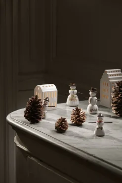 Julepynt<Kähler Hammershøi Christmas Snedreng H9 hvid m. deko