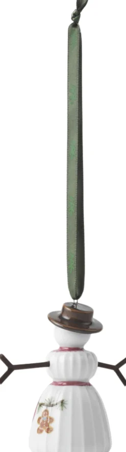 Juletræspynt<Kähler Hammershøi Christmas Snekone hængende H9 hvid m. deko