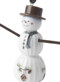 Juletræspynt<Kähler Hammershøi Christmas Snemand hængende H9. 5 hvid m. deko