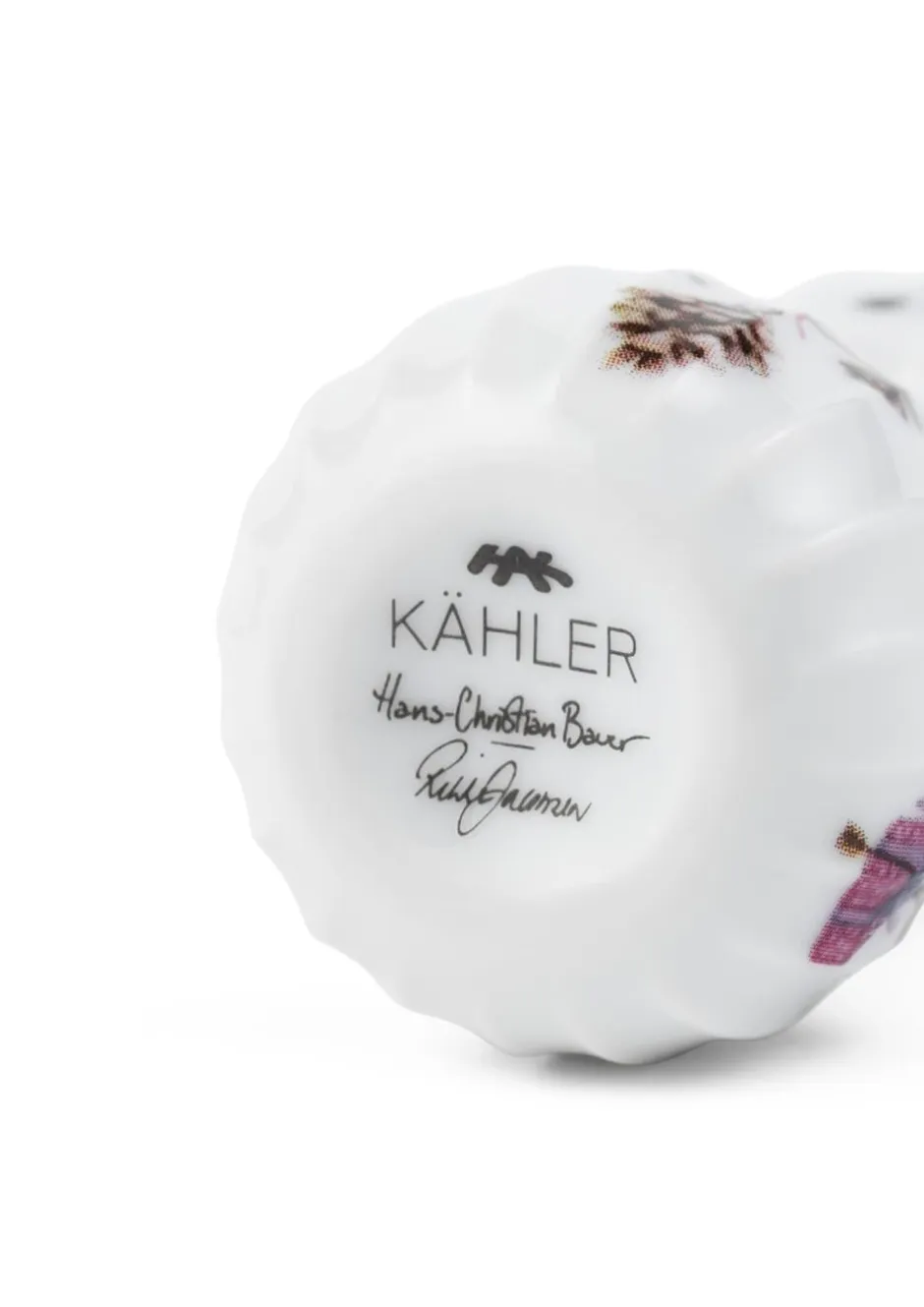 Juletræspynt<Kähler Hammershøi Christmas Snemand hængende H9. 5 hvid m. deko