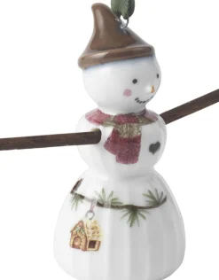 Juletræspynt<Kähler Hammershøi Christmas Snepige hængende H6. 5 hvid m. deko