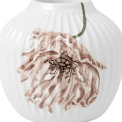 Vaser & Urtepotteskjulere<Kähler Hammershøi Poppy Vase H13 hvid m. deko
