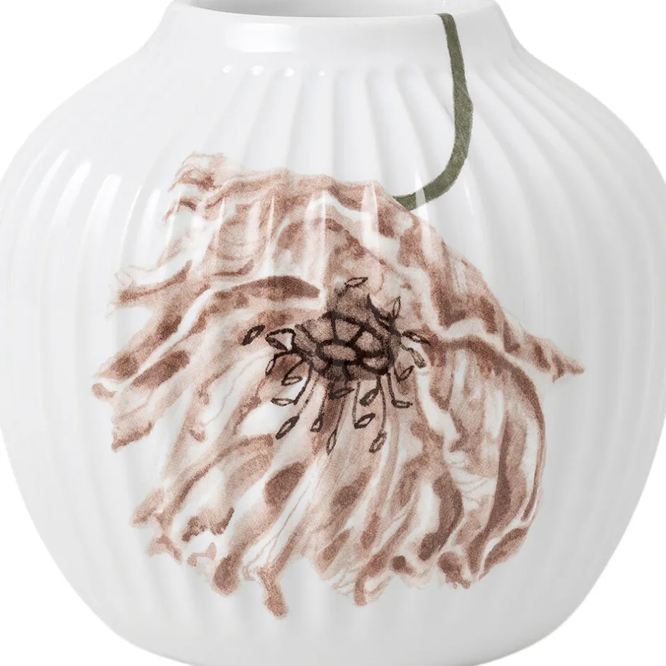 Vaser & Urtepotteskjulere<Kähler Hammershøi Poppy Vase H13 hvid m. deko