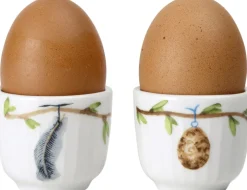 Tilbehør Til Bordet<Lyngby Porcelæn Hammershøi Spring Æggebæger Ø5 cm hvid m. deko 2 stk.