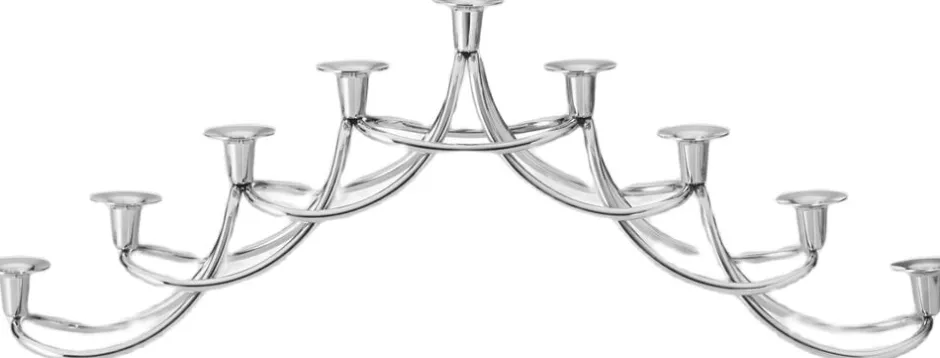 Lys & Lysestager<Georg Jensen HARMONY MENORAH STAINLESS STEEL