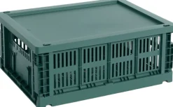 Opbevaring<Hay Colour Crate Lid Plastic-Medium-Dark green