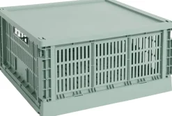 Opbevaring<Hay Colour Crate Lid Plastic-Large Square- Sage green