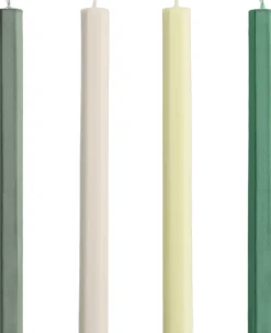 Lys & Lysestager<Hay Hexagon Candle-Greens and whites, Set of 4