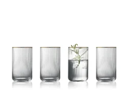Glas<Lyngby Glas Highball Palermo Gold 50 cl 4 stk.