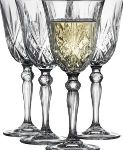 Glas<Lyngby Glas Hvidvin 4 stk. Lyngby Melodia