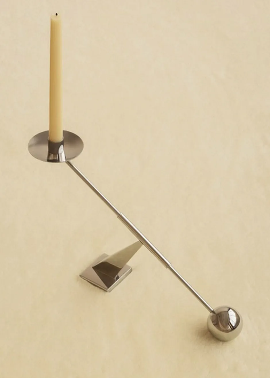 Lys & Lysestager<Audo Copenhagen Interconnect Candle Holder, W42,5, Stainless Steel