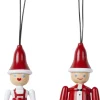 Figurer & Skulpturer|Julepynt<Kay Bojesen Julepynt Jule Ole & Jule Lise rød/blå/hvid