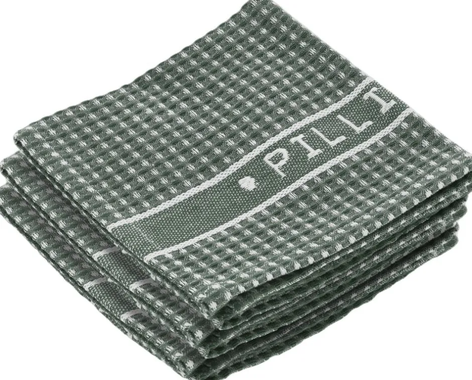 Tekstiler Til Køkkenet<Pillivuyt Karklude 32 x 32 cm 3 stk. Grøn/Hvid 100 % økologi