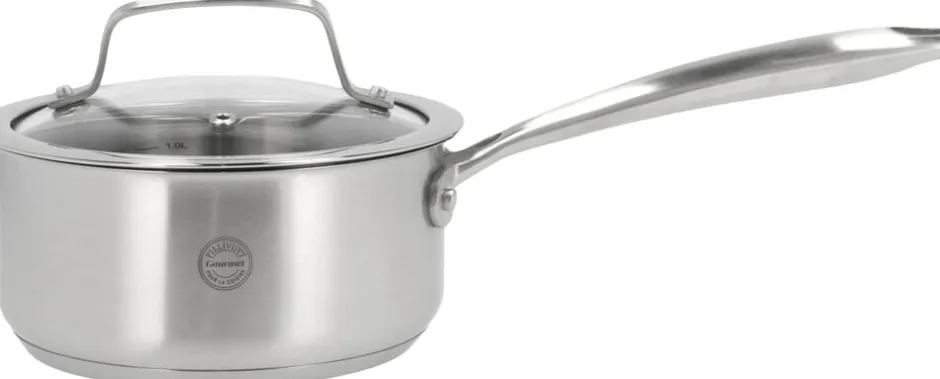 Gryder & Pander<Pillivuyt Gourmet Kasserolle med glaslåg Roya 1,5 liter 16 cm Rustfrit stål