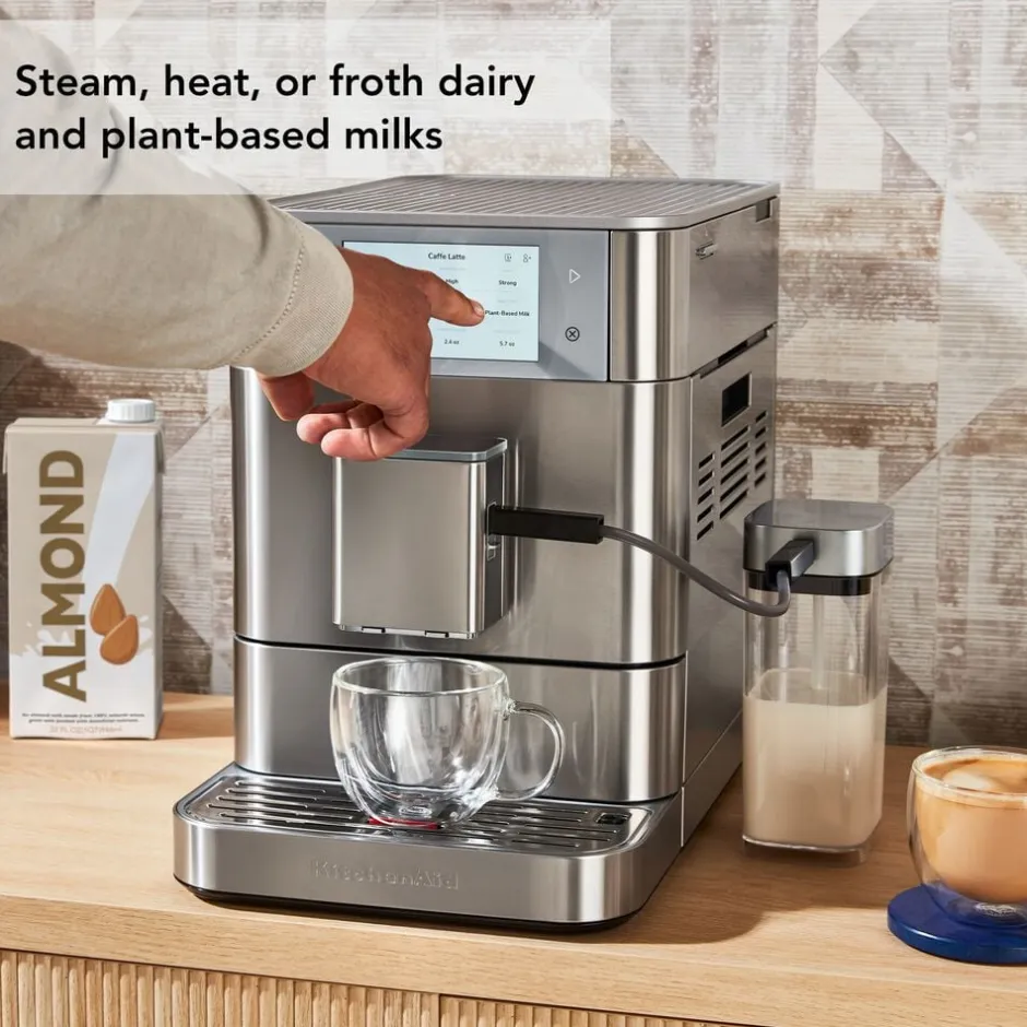 Kaffe & Te<KitchenAid fuldautomatisk espressomaskin-5KES8558ESX
