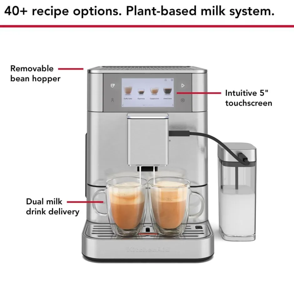 Kaffe & Te<KitchenAid fuldautomatisk espressomaskin-5KES8558ESX