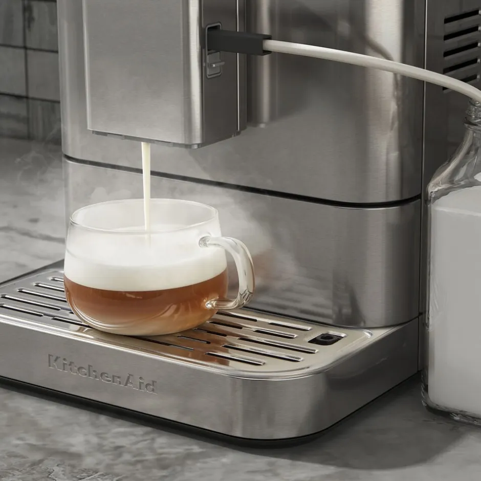 Kaffe & Te<KitchenAid fuldautomatisk espressomaskin-5KES8556ESX