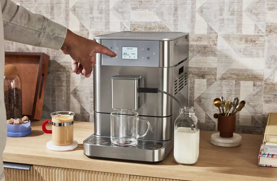 Kaffe & Te<KitchenAid fuldautomatisk espressomaskin-5KES8556ESX