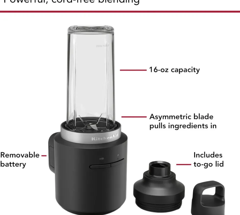 Køkkenmaskiner<KitchenAid Go Blender Sort