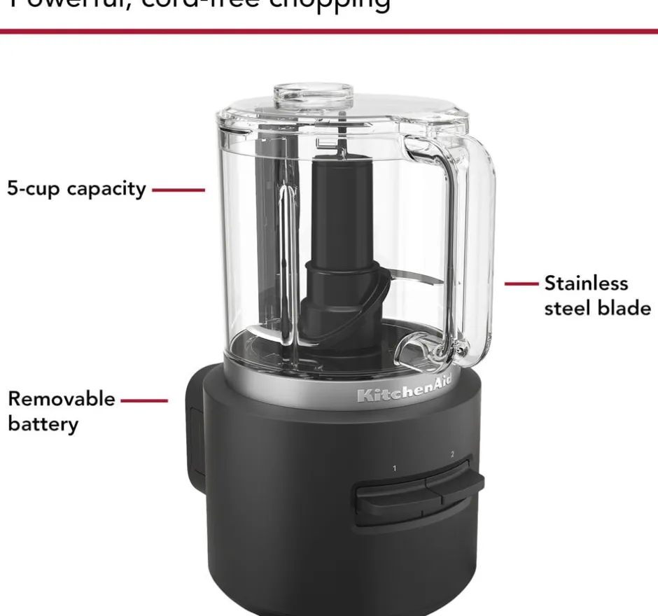 Køkkenmaskiner<KitchenAid Go Mini Foodprocessor Sort