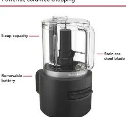 Køkkenmaskiner<KitchenAid Go Mini Foodprocessor Sort