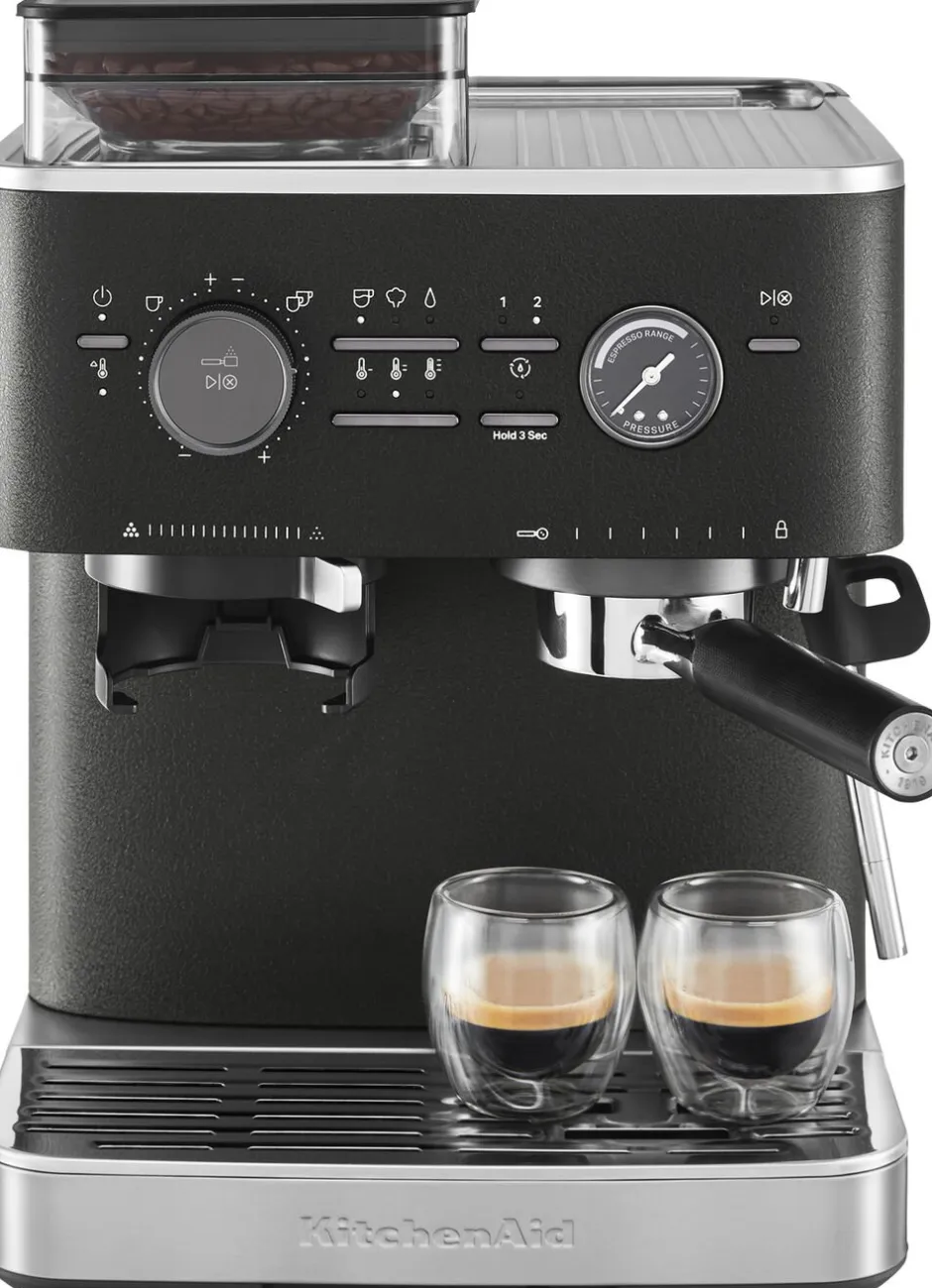 Kaffe & Te<KitchenAid halvautomatisk espressomaskine-5KES6551EBK