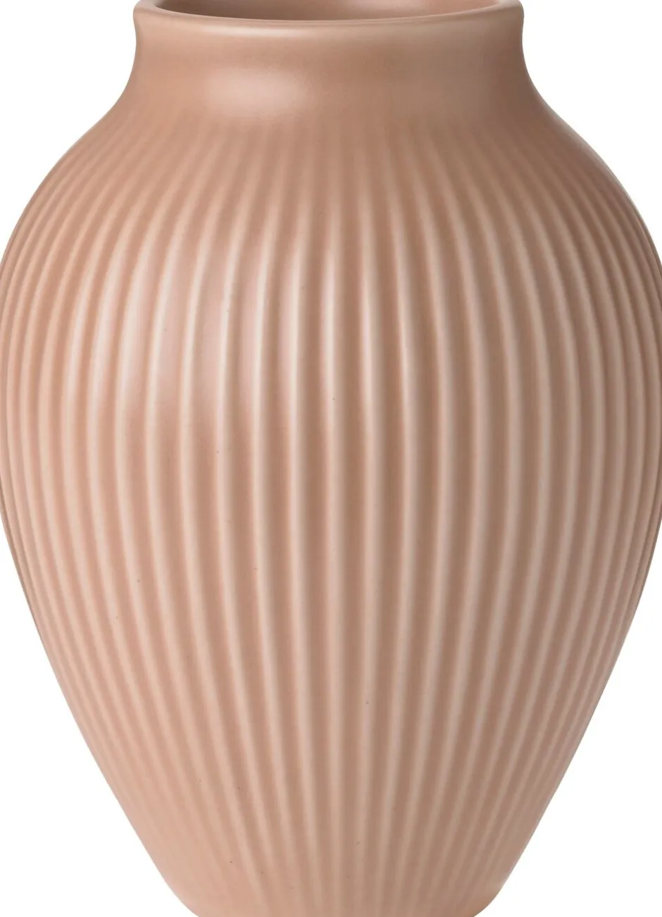 Vaser & Urtepotteskjulere<Knabstrup Keramik Knabstrup vase H 12. 5 cm ripple mat dusty rose