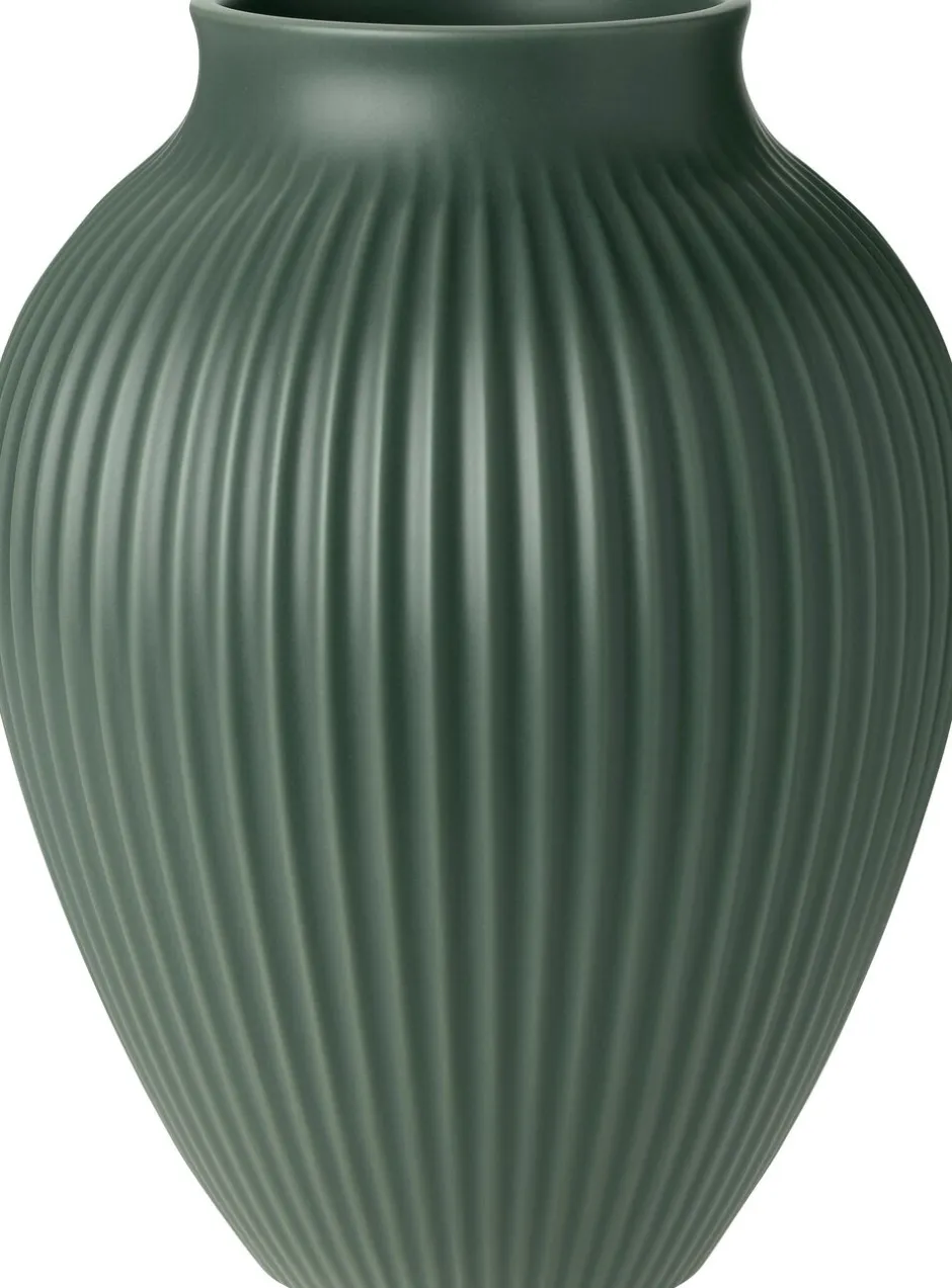 Vaser & Urtepotteskjulere<Knabstrup Keramik Knabstrup vase H 27 cm ripple mat celadon green