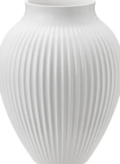 Vaser & Urtepotteskjulere<Knabstrup Keramik Knabstrup, vase, riller hvid, 20 cm