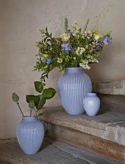 Vaser & Urtepotteskjulere<Knabstrup Keramik Knabstrup, vase, riller lavendelblå, 27 cm